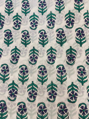 Hand block print, floral print, soft cotton fabric, Fabric modern floral fabric Indian print fabric womens dress fabric, Home Decor Fabric, - Rohiyaan